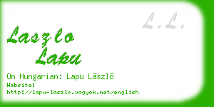 laszlo lapu business card